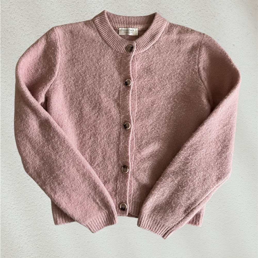 Essentials Soft Pink Wool coquette feminine preppy Women's Cardigan (not size)